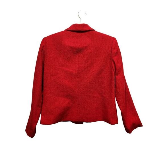 Coldwater Creek Red Wool Blend Boiled Wool Work Blazer Jacket, 10P - Picture 4 of 6